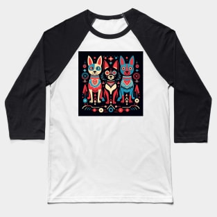 Mexican Alebrijes,Huichol Art,Papel Picado-dog Baseball T-Shirt